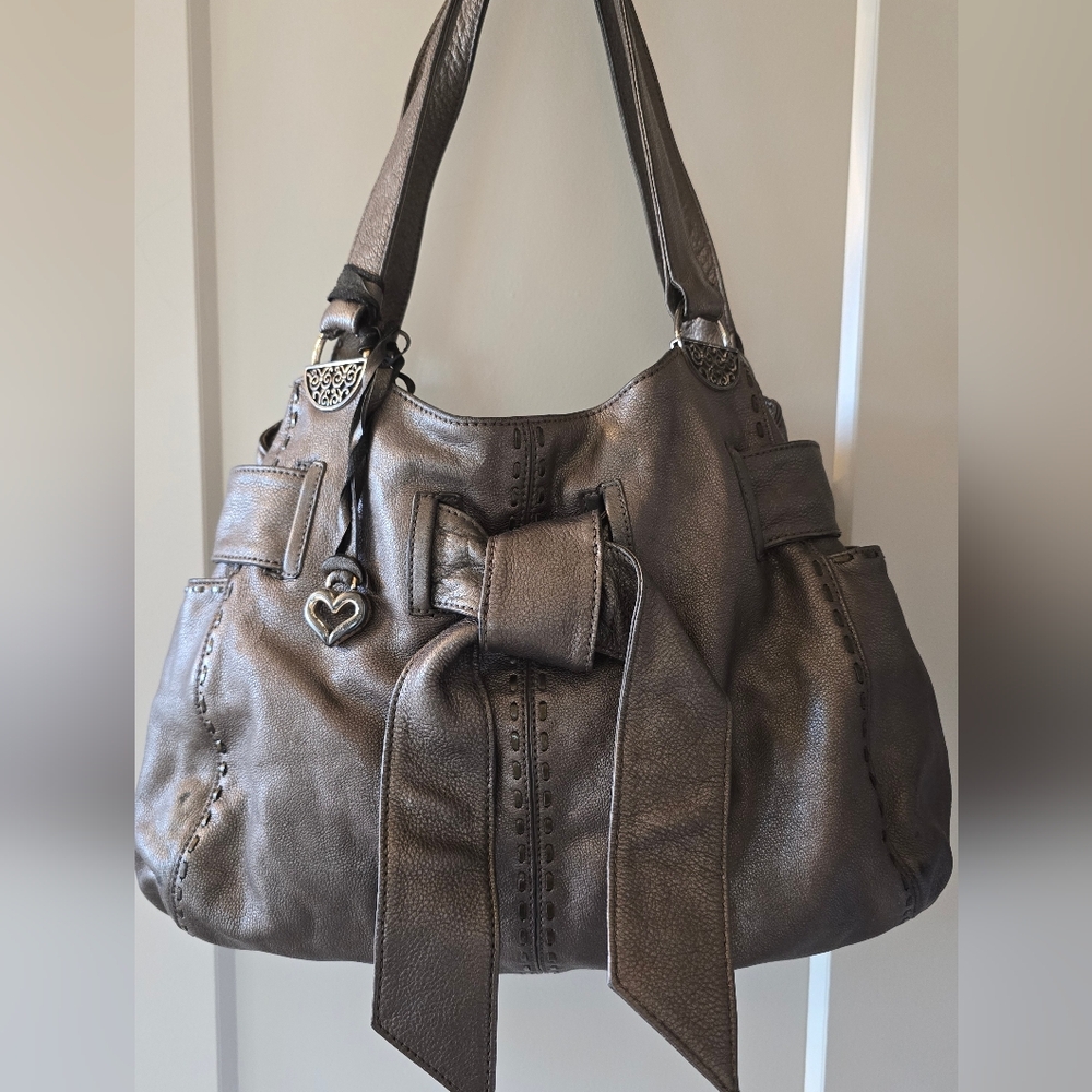 Brighton Metallic Pewter Incredible Leather Women's Purse